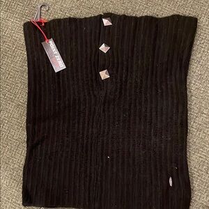 Point Zero Nicole Benisti Black Wool Cowl scarf (one sz)